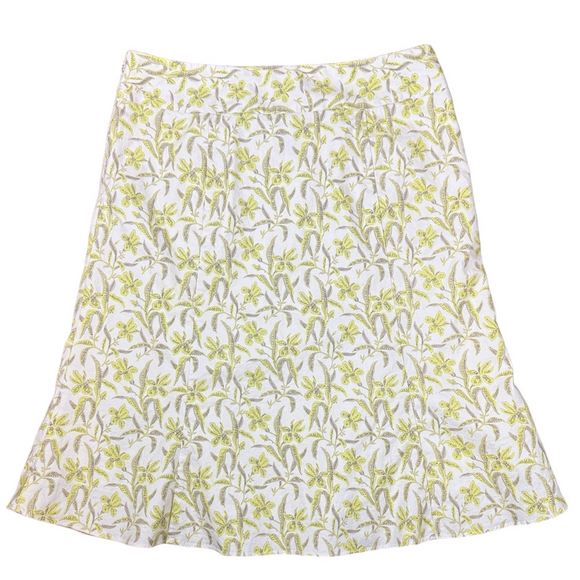 GAP Floral Cream and Green Y2K A-Line Skirt SKU1491 - Picture 4 of 7